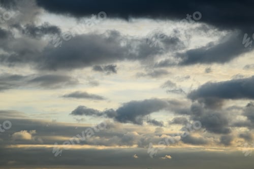 Preview: Horizontal photo of blue clouds in cloudy weather. Aesthetic neutral photo.