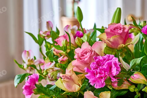 Preview: Beautiful bouquet of flowers. Bouquet with different kind of flowers.