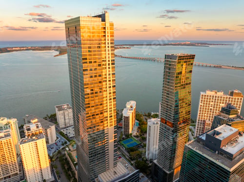 Preview: Miami downtown office district in Florida, USA at sunset.