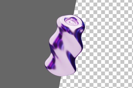 Preview: Chromatic Abstract Metallic Ripple Wave 3D Icon
