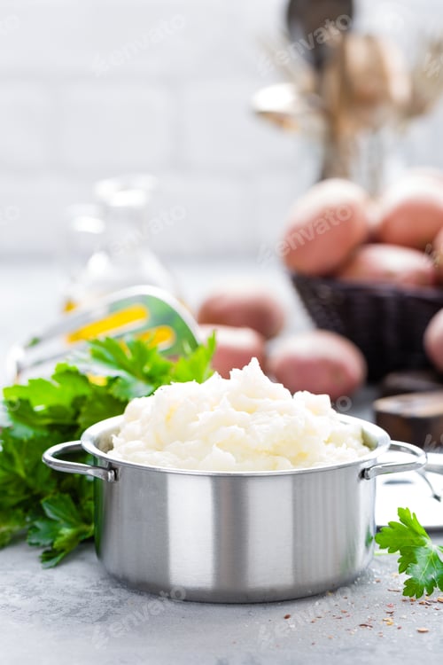 Preview: Mashed, mash potato with butter and milk. Potato puree
