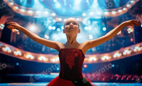 Preview: girl in a red tutu dancing on the stage