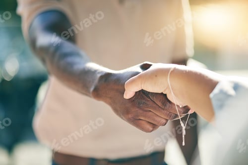 Preview: Handshake, collaboration and business meeting, partnership and introduction, hello or welcome close