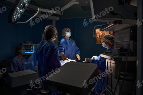 Preview: Medical team performing operation in the operating room in hospital