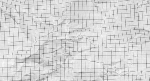 Preview: Crumpled Checkered Paper with Dotted Lines on White Background for Creativity