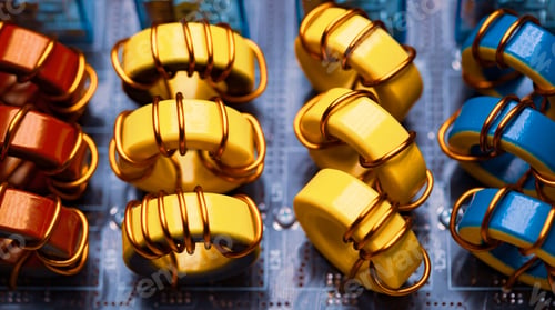 Preview: Top view close-up of color iron powder coils