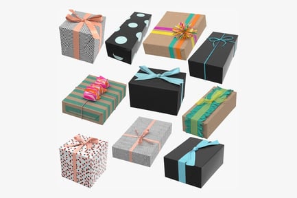 Preview: Wrapped Gift Assortment: Variety of Decorative Holiday Boxes