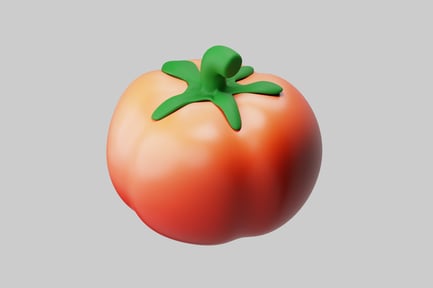 Preview: Red tomato with green stem