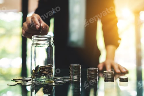 Preview: Saving Money, Coins in Jar, Financial Security Concept