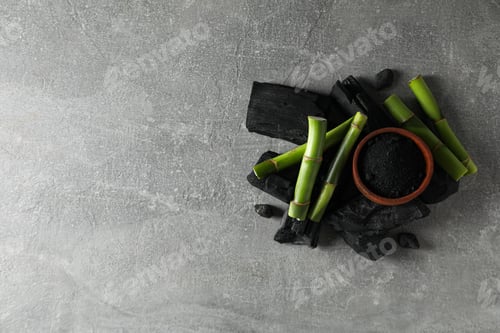 Preview: Concept of face and skin care - bamboo and charcoal