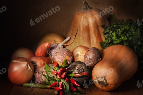 Preview: pumpkin and other vegetables