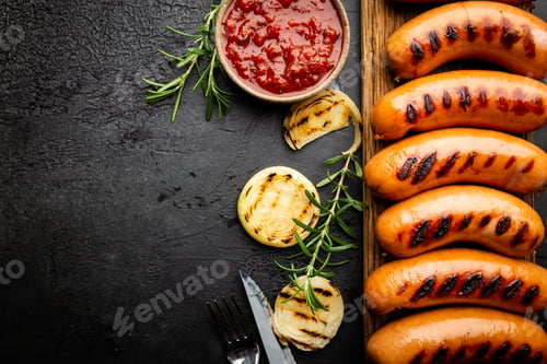 Preview: Fried delicious sausages