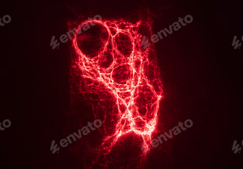 Preview: red light wave projection with abstract pattern