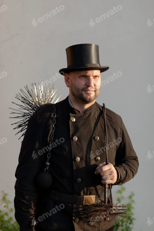 Preview: Germany, portrait of chimney sweep