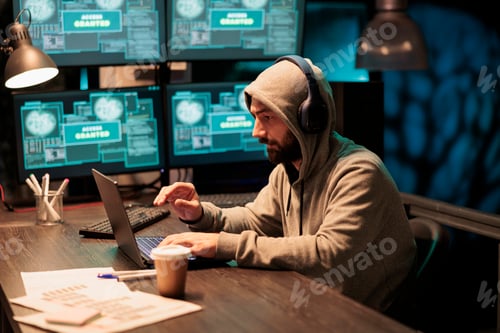 Preview: Man hacker breaking through security system