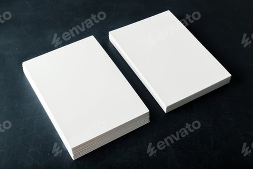 Preview: backed paper blank business cards on the stack