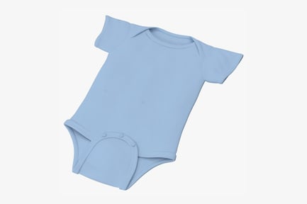 Preview: Baby Onesie - Light Blue, Short Sleeve