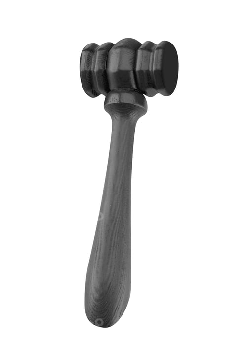 Preview: brown gavel isolated on white