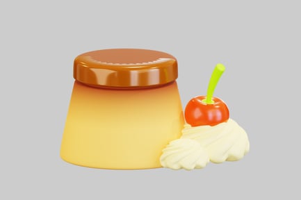 Preview: Jar of Cream with Whipped Cream and Cherry