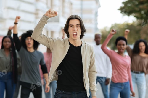 Preview: Activists chanting slogans, making strike on the street