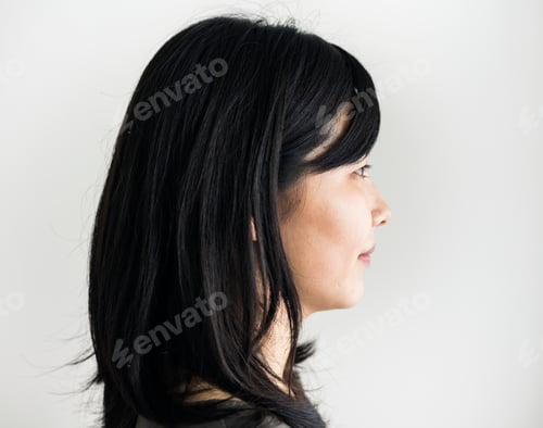 Preview: Asian ethnicity woman portrait shoot in a studio