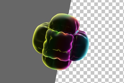 Preview: Six Rectangle Balloon Neon Abstract 3D Icon
