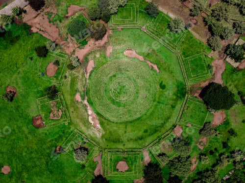 Preview: Aerial top view of Los Guachimontones in Jalisco, Mexico