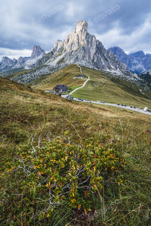 Preview: Giau Pass high alpine pass, popular travel destination in Dolomites, Italy
