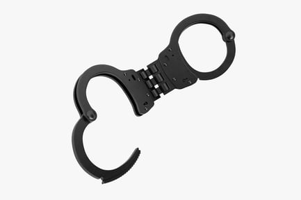 Preview: Metal Hinged Handcuffs - Black Edition
