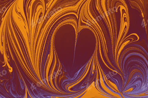 Preview: Heart-shaped abstract oil painting - perfect for background or wallpaper
