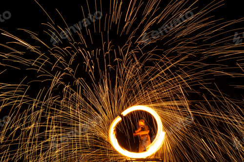 Preview: Fire show at night