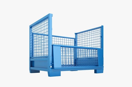Preview: Blue Collapsible Wire Cage Pallet