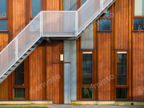 Preview: modern wooden building exterior