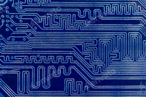 Preview: close up of blue electronics circuit board