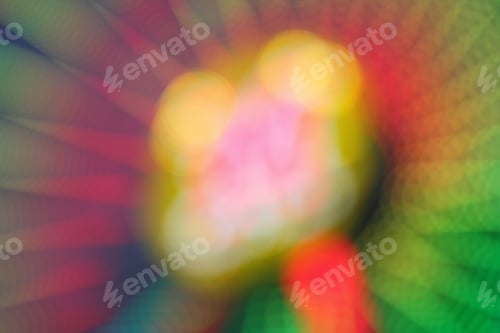 Preview: Blue, Red, Yellow, Blue, White Blurred Festive Bokeh Background With Stars For Christmas