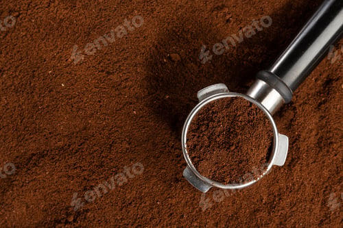 Preview: Coffee background with ground coffee