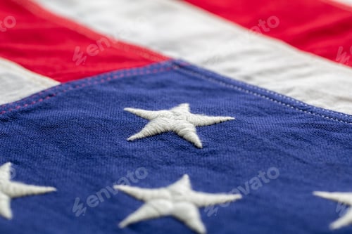 Preview: USA flag, US of America sign symbol background, closeup view