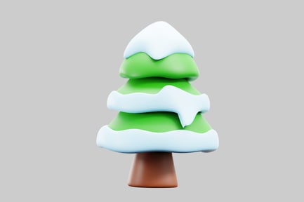 Preview: Cartoon snowy christmas tree