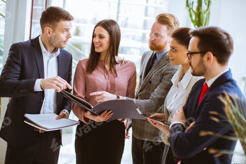 Preview: Group of business people standing in the office