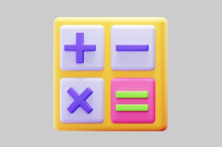 Preview: Detailed Close-up of a Calculator with Arithmetic Symbols