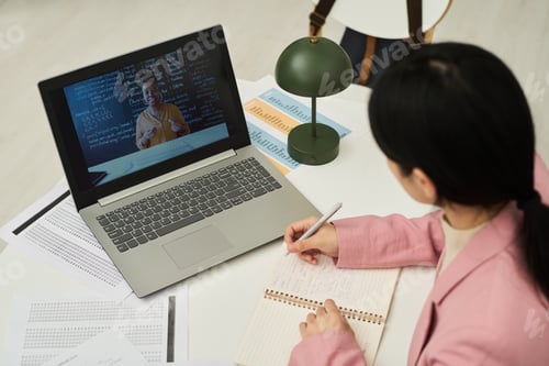 Preview: Student Taking Notes During Online Language Class