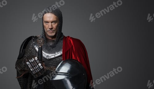 Preview: Medieval-style portrait of a charismatic king with a gray beard