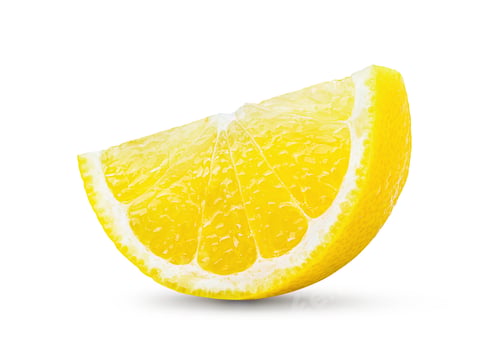 Preview: Lemon and cut half slice isolated on white background