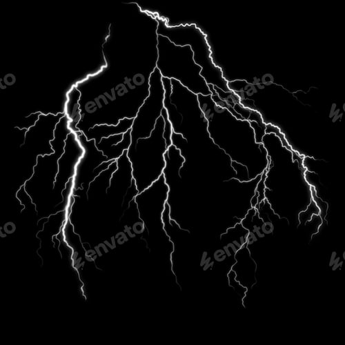 Preview: Beautiful shot of lightning on a black background