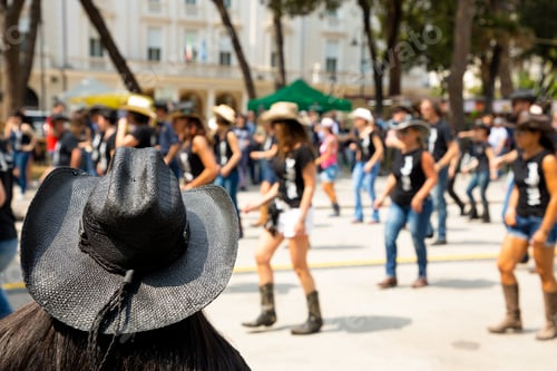 Preview: Black hat on flash mob background