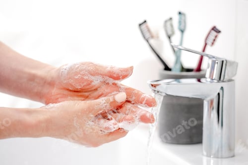 Preview: Girl Washes Hands With Liquid Soap