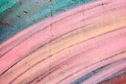 Preview: Detail of an anonymous street graffiti with many colors, cheerful urban background.