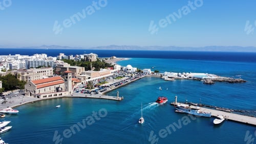 Preview: Gorgeous view of the Colossus of Rhodes, Greece, during a sunny day