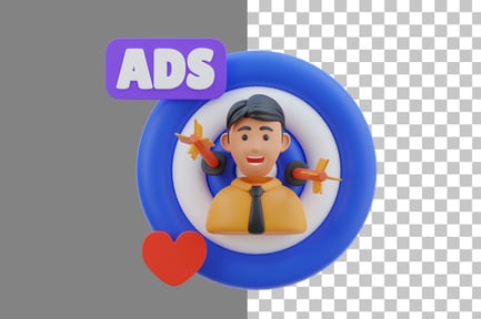 Preview: Target Marketing 3D Icon
