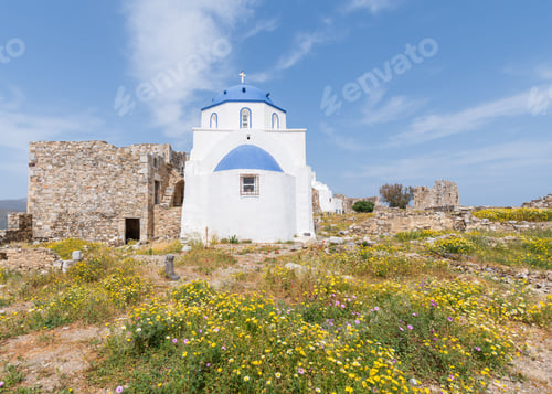 Preview: Greek Orthodox Church on Guerini Castle in Astypalea Greece.